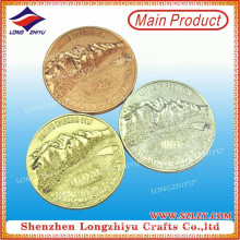 3D Mountain Rose Gold Special Die Casting Zinc Alloy Coin